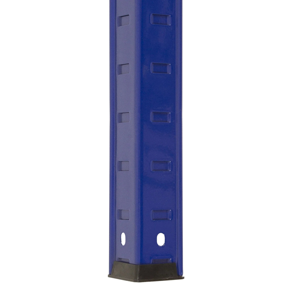 Detail view of powder-coated steel shelving finish