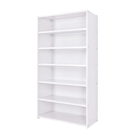 Delta Plus filing shelves with enclosed rear panels in white metal