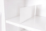 Organised shelving compartments with adjustable shelves