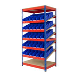 Kanban storage racks with 60 picking bins for organised line-side supply