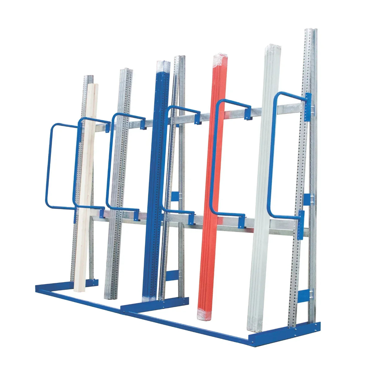 vertical material rack for storing long items