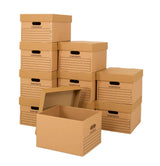 Flat-pack archive storage boxes supplied with shelving system