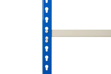 Anco J Rivet shelving upright showing J-profile beam design