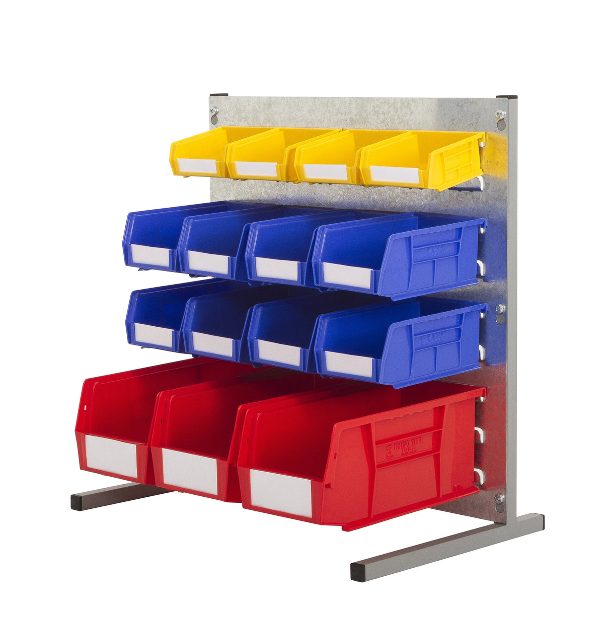Plastic bins louvre panel bench kits with bench-mounted louvre panel and Rhino Tuff bins