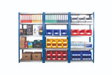 shelving units used for organised warehouse storage