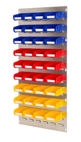 workshop wall storage bins with open picking faces