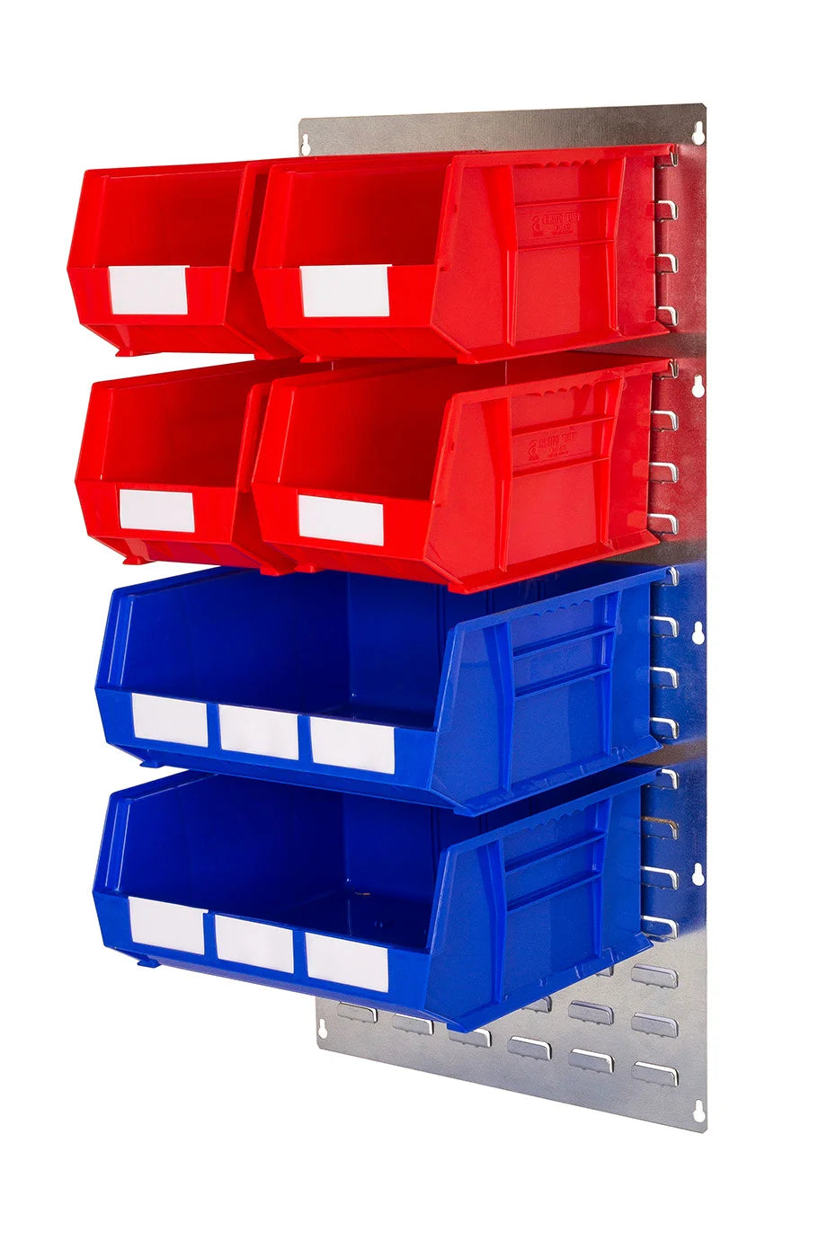 modular wall mounted bin storage for workshop organisation