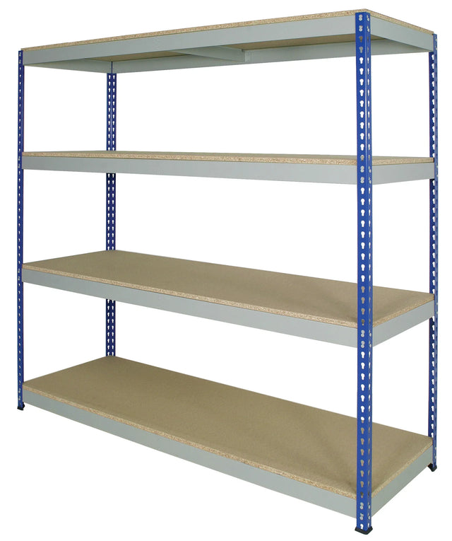 medium duty racking with four shelves for long and bulky storage