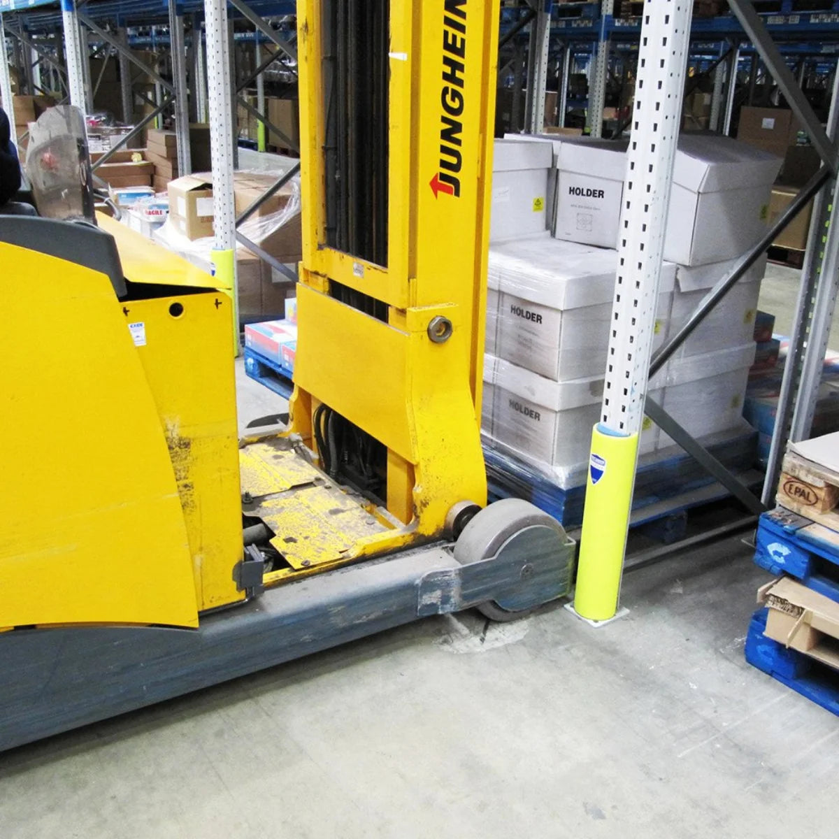 HDPE safety guard installed at floor level