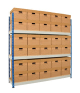 heavy duty archive shelving with document boxes