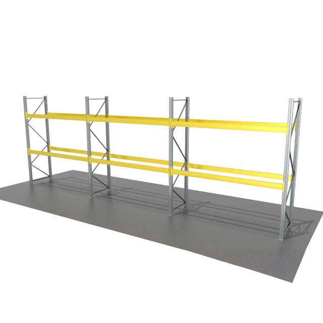warehouse storage layout with steel framework