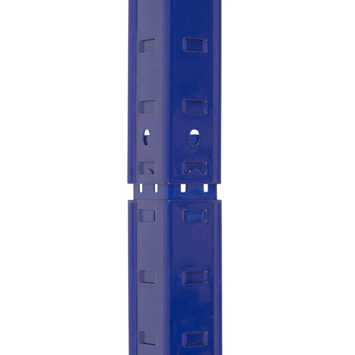 Anco Clicka boltless metal shelving upright with durable blue powder-coated finish