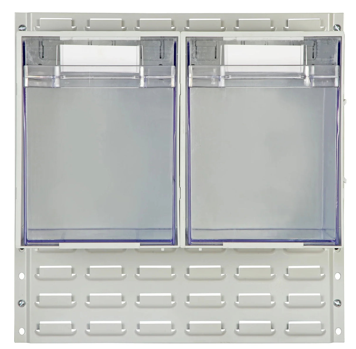 Front-opening plastic containers with handles