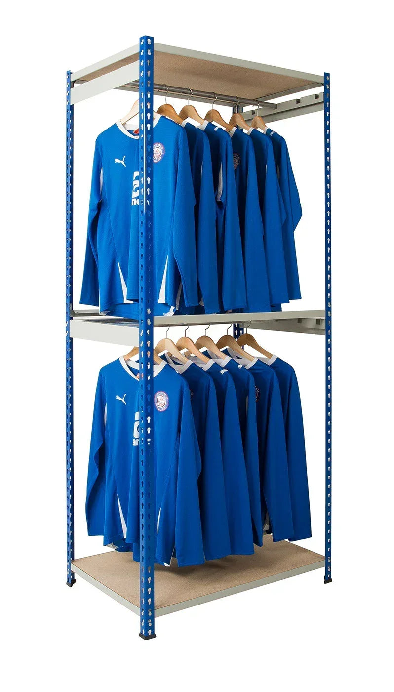 Heavy duty clothes rail for organised garment storage in stockrooms