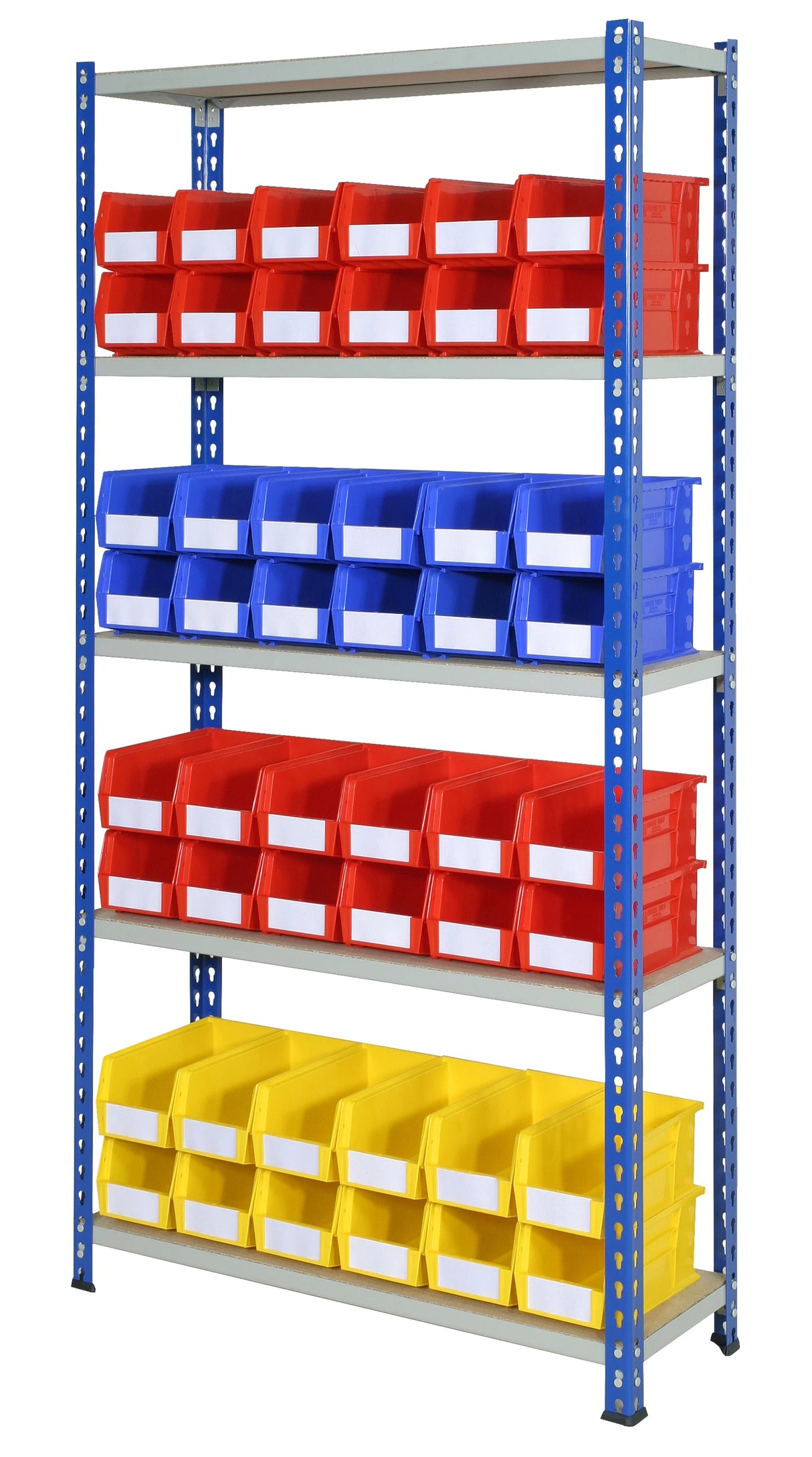 Bin shelving system configured for organised parts picking