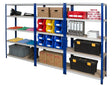 Heavy duty boltless shelving system used for industrial storage
