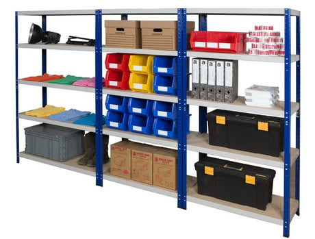 Heavy duty boltless shelving system used for industrial storage