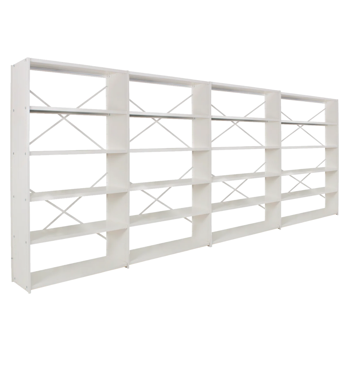 Modular white metal frame designed for large interior spaces