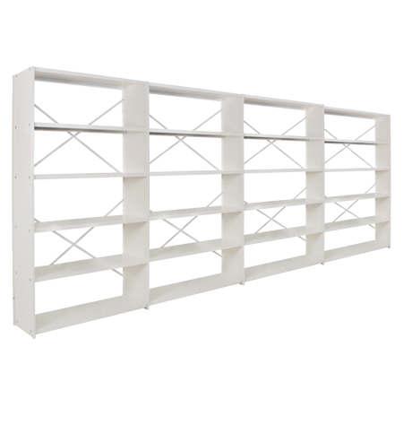 Modular white metal frame designed for large interior spaces